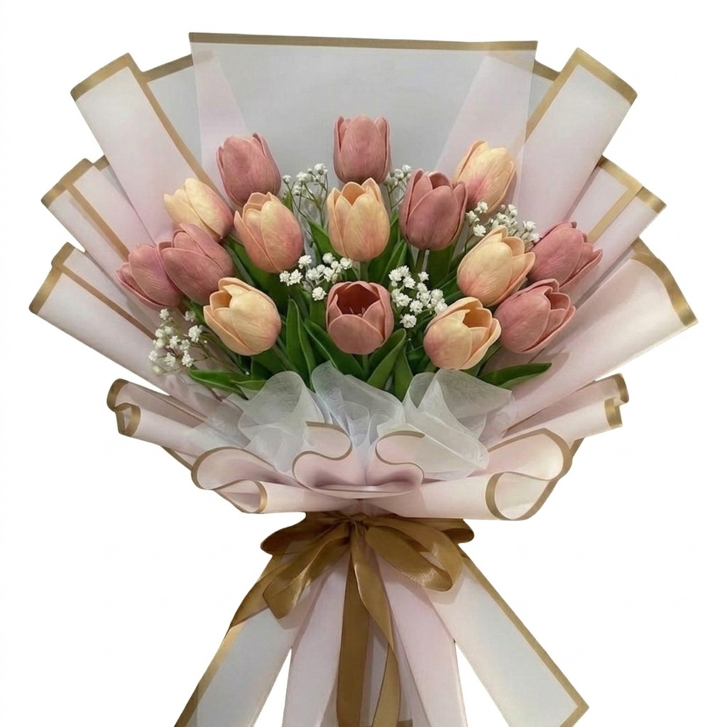 Bouquet Tulip Pink Pastel